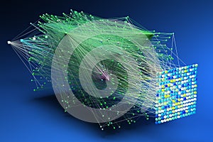 Data concept, Internet connection network high digital technology. 3D Render.