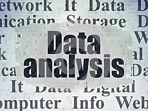 Data concept: Data Analysis on Digital Data Paper background
