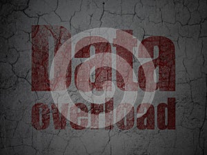 Data concept: Data Overload on grunge wall background