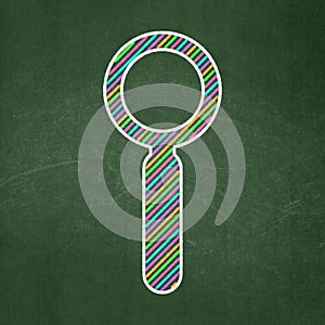 Data concept: Search on chalkboard background