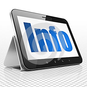 Data concept: Tablet Computer with Info on display