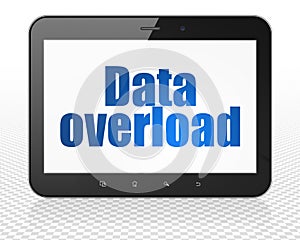 Data concept: Tablet Pc Computer with Data Overload on display