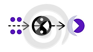 Data Connection and Processing Abstract Icon, vector design Generative AI