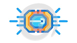 Data Connection or Processing Hub. Network and Information Flow. vector design Generative AI
