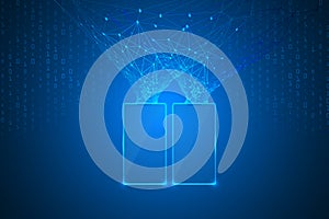 data connection technology abstract background. digital big data smartphone background.