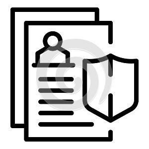 Data content icon outline vector. Law patent