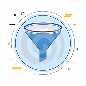 Data Conversion and Filtering Funnel Icon
