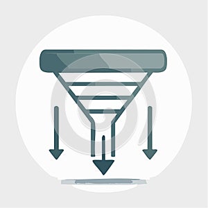 Data Conversion and Filtering Funnel Icon