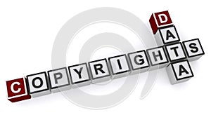 Data copyrights word cubes photo