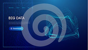 Data cube blockchain technology background. Futuristic network vector illustration.