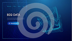 Data cube blockchain technology background. Futuristic network vector illustration.
