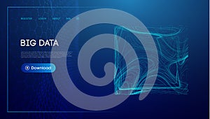 Data cube blockchain technology background. Futuristic network vector illustration.
