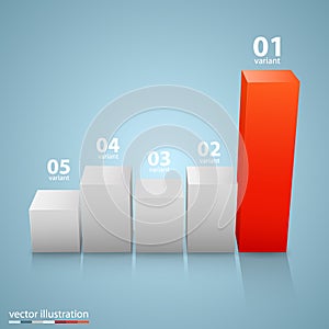 Data 3d growth chart.