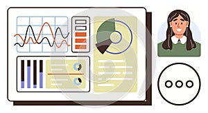 Data Dashboard with Analytics, Graphs, and User Profile for Digital Insights and Monitoring