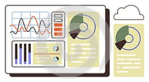Data Dashboard with Graphs, Charts, and Cloud Connectivity for Analytics