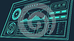 Data dashboard interface, analytics graphs and business intelligence vector design Generative AI
