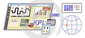 Data Dashboard with KPI, Analytics, and Global Metrics for Performance Insights