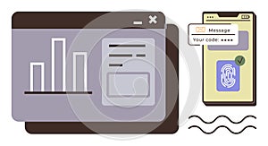 Data Dashboard and Secure Mobile Authentication with Biometrics and Code Verification