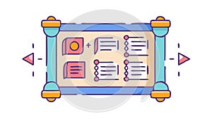 Data Dashboard Tablet, Information Management, vector design Generative AI