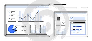 Data Dashboard with Various Charts and Analytics Display