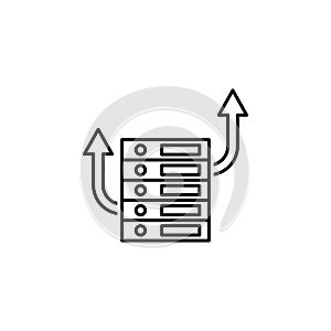 data, database icon. Element of technological data icon for mobile concept and web apps. Thin line data, database icon can be used