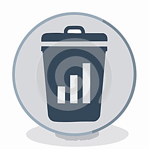 Data Deletion and Waste Icon with Bar Chart