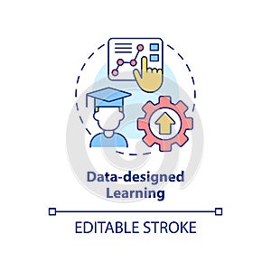 Data-designed learning concept icon