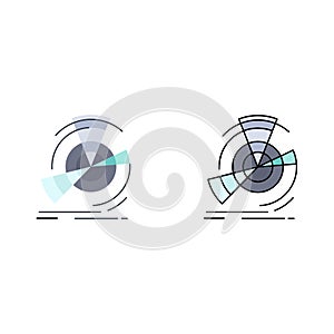 Data, diagram, performance, point, reference Flat Color Icon Vector