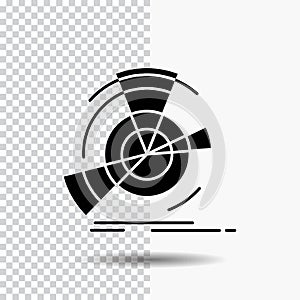 Data, diagram, performance, point, reference Glyph Icon on Transparent Background. Black Icon