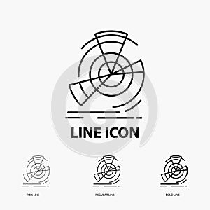 Data, diagram, performance, point, reference Icon in Thin, Regular and Bold Line Style. Vector illustration