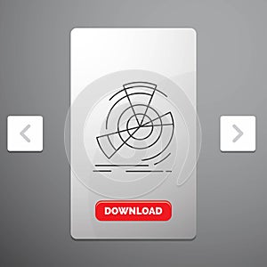 Data, diagram, performance, point, reference Line Icon in Carousal Pagination Slider Design & Red Download Button