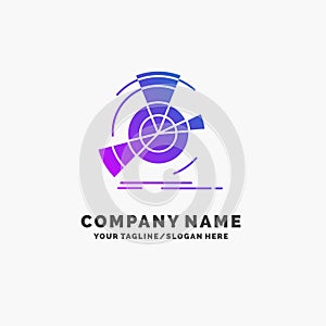 Data, diagram, performance, point, reference Purple Business Logo Template. Place for Tagline