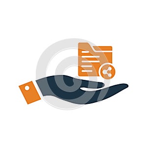 Data, document, file, share icon. Editable vector graphics
