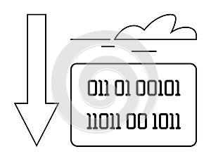 Data Download with Binary Code and Cloud Representation in Minimalist Design