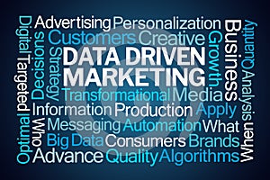 Data Driven Marketing Word Cloud photo