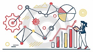 Pie chart and bar graph data analysis vector design Generative AI