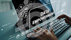 Data Empowerment Concept with Technology Interface and Modern Computer for Business Analytics and Digital Transformation