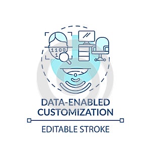 Data-enabled customization concept icon