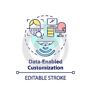 Data-enabled customization concept icon