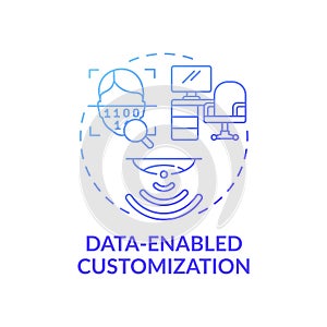 Data-enabled customization concept icon