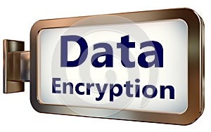 Data Encryption on billboard background