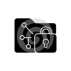Data encryption black glyph icon