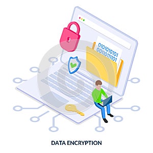 Data encryption concept.