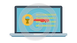 Data Encryption Key on Laptop Screen Vector, vector design Generative AI
