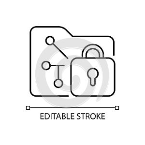 Data encryption linear icon
