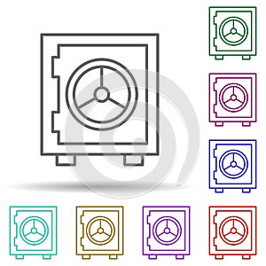 Data encryption multi color icon. Simple thin line, outline vector of security icons for ui and ux, website or mobile application