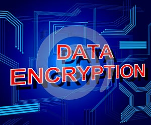 Data Encryption Sign Represents Www Keyboard And Bytes