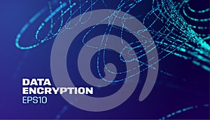 Data encryption technology background. Computer network security technology. Data protection.
