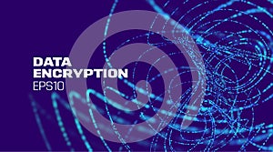 Data encryption technology background. Data protection. Digital technology. Abstract vector background.