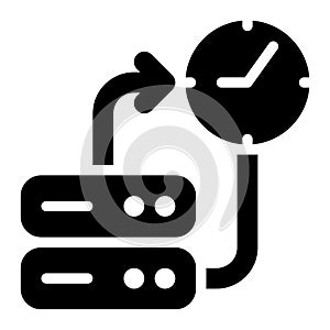 Real Time, Database, Data Storage Glyph Solid Icon